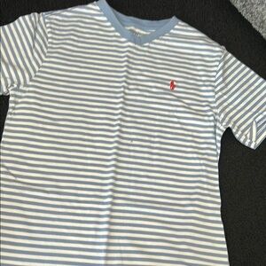 Blue and White Striped Kids Shirt